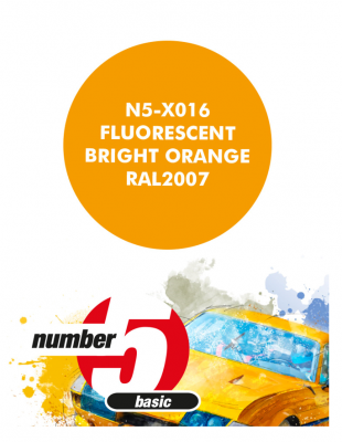 Fluorescente Bright Orange RAL2007  Paint for Airbrush 30 ml - Number 5