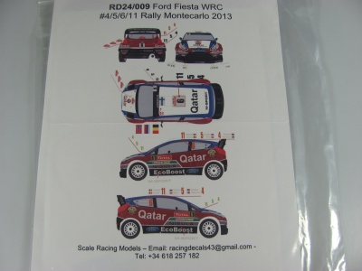 Ford Fiesta WRC #4/5/6/11 Rally Montecarlo 2013 - Racing Decals 43