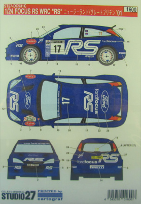 Ford Focus RS WRC Flag #17 2001 - Studio27
