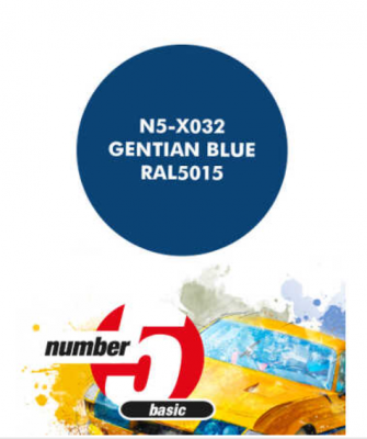 Gentian Blue RAL5015  Paint for Airbrush 30 ml - Number 5