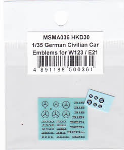 German Civilian Car Emblems 1/35 - MSM Creation