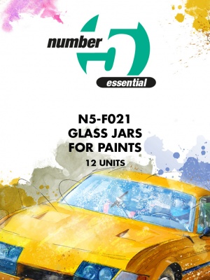 Glass jars for paints 12pcs. - Number Five