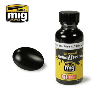 Gloss Black Base Primer ALC305 30ml - AMMO Mig