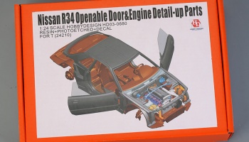 Nissan R34 Openable Door&Engine Detail-up Parts For T (24210) 1/24 - Hobby Design