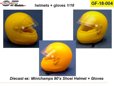 Helmet + gloves  1/18 - GF Models