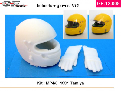 Helmet, Gloves Senna McLaren MP4/6 1/12 - GF Models