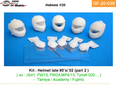 Helmets 5pcs JS41, FW13, Tyrrell 020 - GF Models