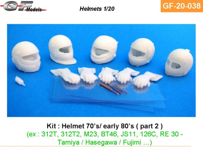 Helmets Ferrari, Renault, Brabham 1/20 - GF Models