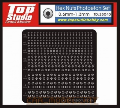 Hex Nuts Photoetch Set (0.6mm - 1.3mm) - Top Studio