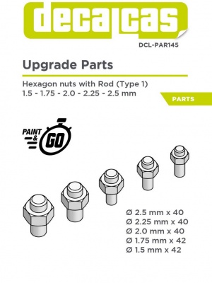 Hexagon nuts with rod - type 1 - 1.5 - 2.5 mm - Decalcas