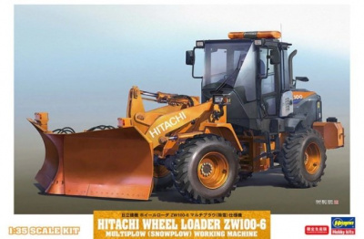 Hitachi Wheel Loader ZW100-6 Multiplow (Snowplow) Working Machine 1/35 - Hasegawa