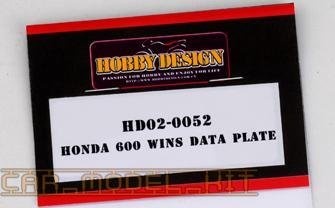 HONDA 600 WINS DATA PLATE - Hobby Design