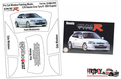 Honda Civic Type R (EK9) Early Type Pre Cut Window Painting Masks (Fujimi) - Zero Paints