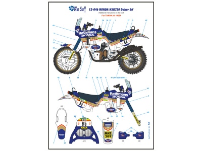 HONDA NXR 750 Paris-Dakar 1986 Decals 1/12 - Blue Stuff