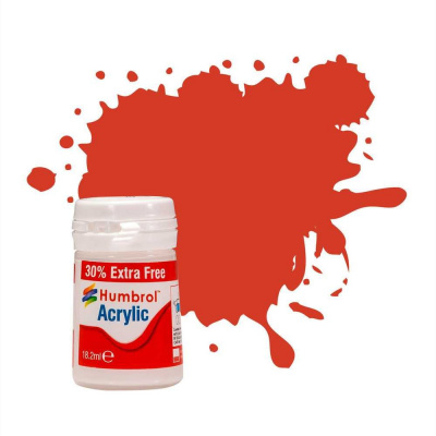 Humbrol barva akryl AB0174EP - No 174 Signal Red Satin (+ 30% navíc zdarma)