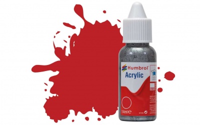 Humbrol barva akryl DB0060 - No 60 Scarlet - Matt - 14ml