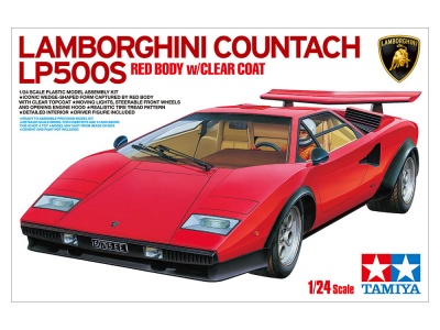 LAMBORGHINI COUNTACH LP500S (RED BODY w/CLEAR COAT) 1/24 - Tamiya