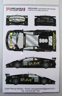 Lamborghini Murcielago LP670 R-SV #69 LM 2010 - Racing Decals 43