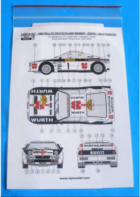 Lancia 037 „Würth“ ADAC Deutschland Rallye 1983 winner - LIMITED 1/24 - REJI MODEL