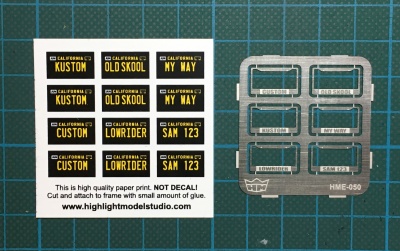 License plate frames + license plates - Highlight Model Studio