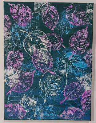 Listí - akryl na plátně30x40 cm - Obrazy na míru