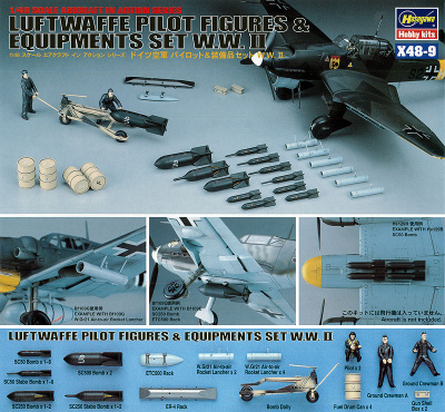 Luftwaffe Pilot figures and Equipment W.W.II (1:48) - Hasegawa