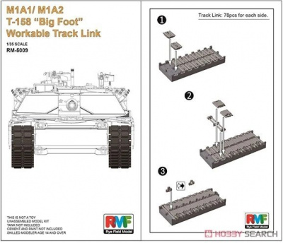 M1A1/M1A2 T-158 "Big Foot" Workable Track Link 1/35 - RFM