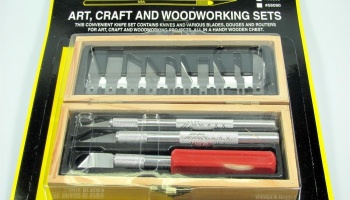 Sada nožů v dřevěném boxu - Wooden Boxed Hobby Knife Set - MAXX