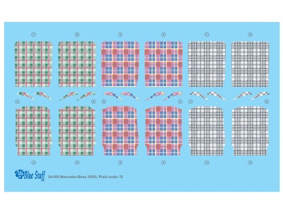 MB 300SL Plaid Seats B - Blue Stuff