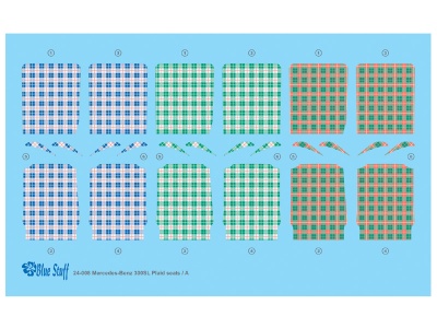 MB 300SL Plaid Seats - Blue Stuff