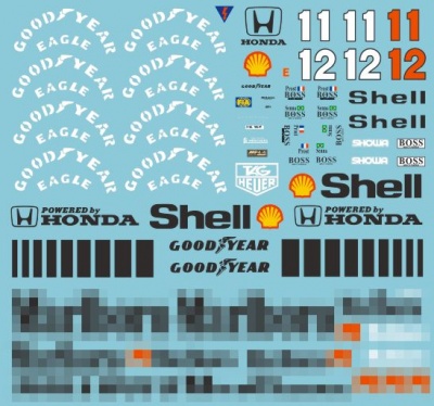 McLaren MP4/4 Full Sponsor Decal 1/20 - MSM Creation