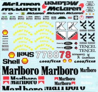 McLaren MP4/8 Sponsor Decal 1/20 - MSM Creation