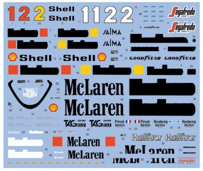 McLaren TAG Porsche MP4/2C McLaren Racing Limited Team  1:20 sponsored by Marlb*** #1, 2 - Shunko Models