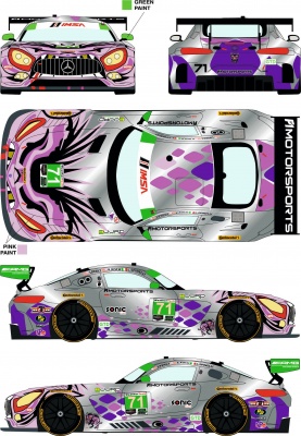 Mercedes AMG GT3 #71 "P1 Motorsports" Mobil 1 Sebring 2018 - Racing Decals 43