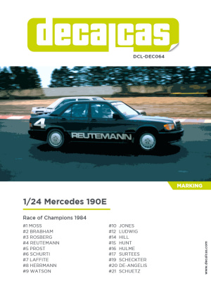 Mercedes Benz 190E 2.3 16v - 1984 1/24 - Decalcas