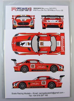 Mercedes SLS GT3 #63 Total 24h Spa 2014 - Racing Decals 43