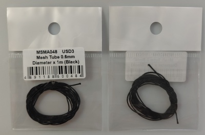 Mesh Tube 0.6mm diameter x 1m (Black) - MSM Creation