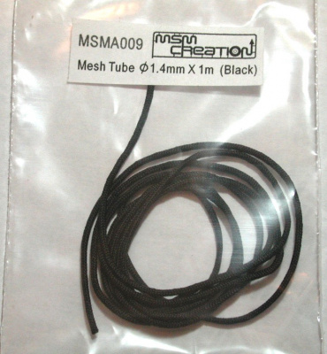 Mesh Tube 1.5mm diameter x 1m (Black) - MSM Creation