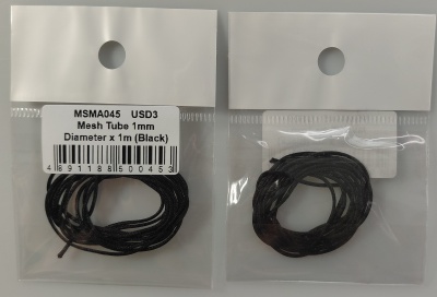 Mesh Tube 1mm diameter x 1m (Black) - MSM Creation