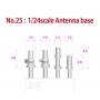 Metal Rivets Series Antenna base 3 sets of 4 1/24 - Model Factory Hiro