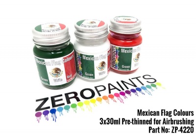 Mexican Flag Coloured Paints 3x30ml - Zero Paints