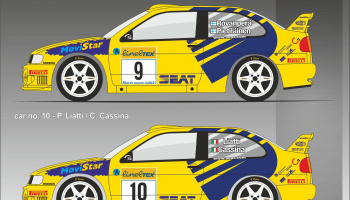 Seat Cordoba EVO I WRC Rally Monte Carlo 1999 #9 Rovanpera, #10 Liatti - MF-Zone