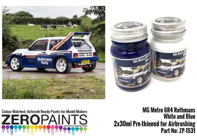 MG Metro 6R4 Rothmans - White and Blue Paint Set 2x30ml - Zero Paints