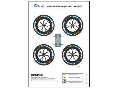 MICHELIN Tyre - WEC / LM 21'-23  Decals 1/24 - Blue Stuff