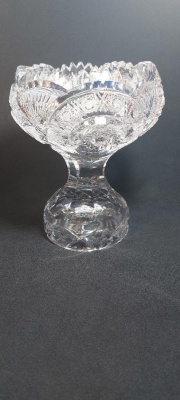 Mísa na podstavě, masivní, těžká - České broušené sklo - Bohemia Kristal 20cm - Retro