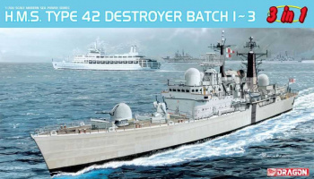 Model Kit loď - H.M.S. Type 42 Destroyer Batch 1 ~ 3 (3 in 1) (1:700) - Dragon