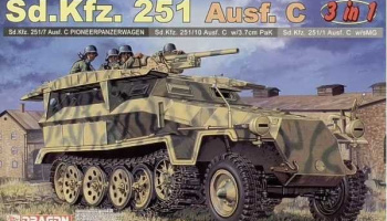 Sd.Kfz.251 Ausf.C (3 IN 1) (1:35) Model Kit military 6224 - Dragon