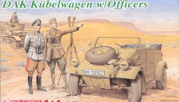 DAK KÜBELWAGEN W/OFFICERS (1:35) Model Kit 6364 - Dragon