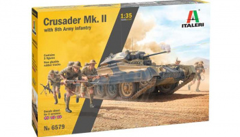 Model Kit military 6579 - Crusader Mk. II with 8th Army Infantry (1:35)