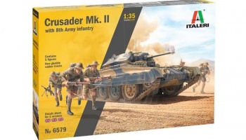 Model Kit military 6579 - Crusader Mk. II with 8th Army Infantry (1:35) - Italeri